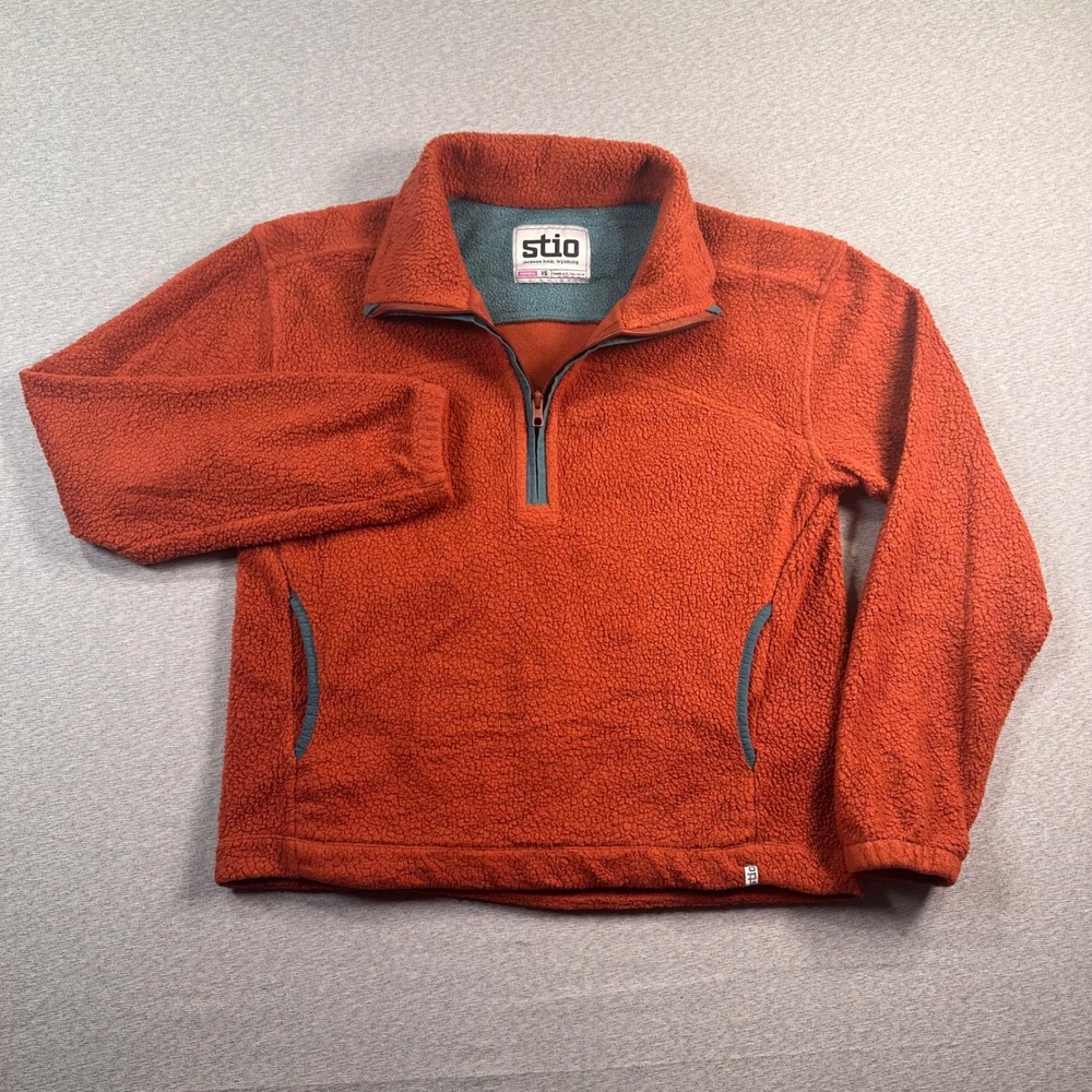 Stio Fleece Pullover Womans XS 1/4 Zip Sweatshirt Burnt Orange Fall Outdoors